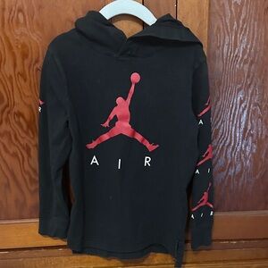 Jordan Kids Black Hoodie with Red Logo